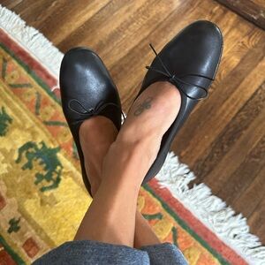 Mansur Gavriel black lambskin leather ballet flat